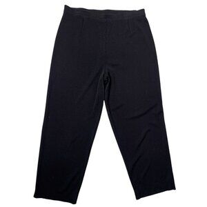 MISOOK Women's Black Knit Crop Pants Large